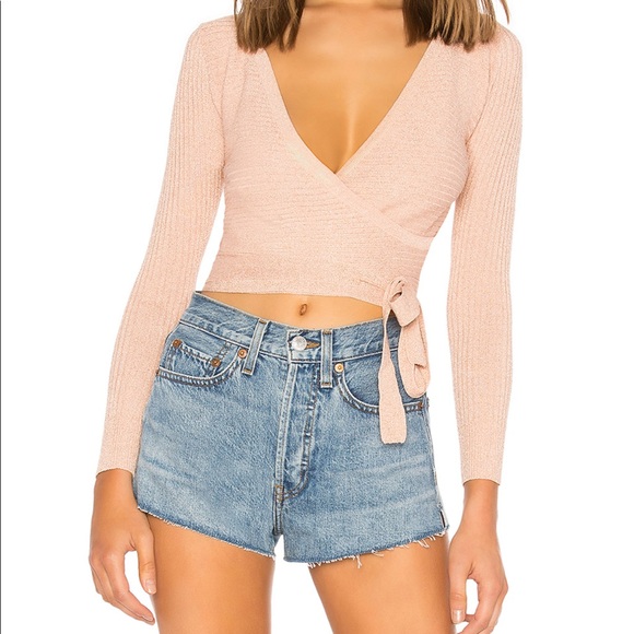 By the way wrap sweater - mauve color with sparkle - Picture 1 of 3